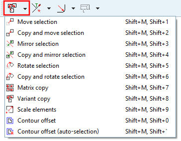 Modifica [Modify] -> Trasformazione [Transform] (raggruppati)
