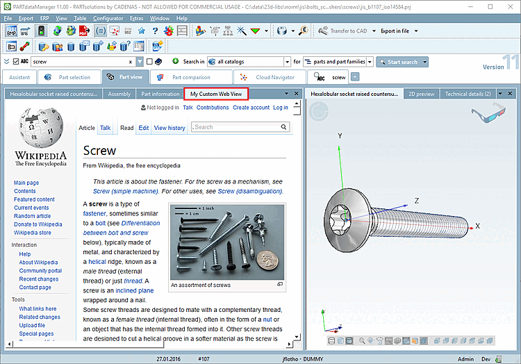 Il link a Wikipedia deve servire solo come esempio. È possibile inserire un link al proprio negozio o a informazioni speciali sull'installazione, ecc.