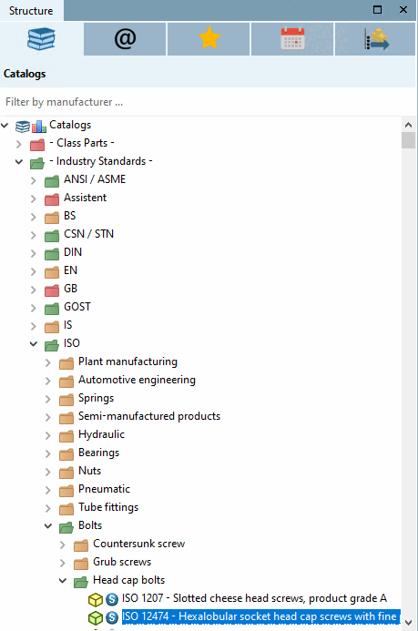 Indice del catalogo non filtrato
