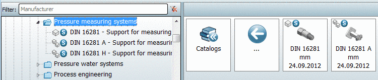 Index tree and "Symbols" section: Assembly and part (without ERP integration)
