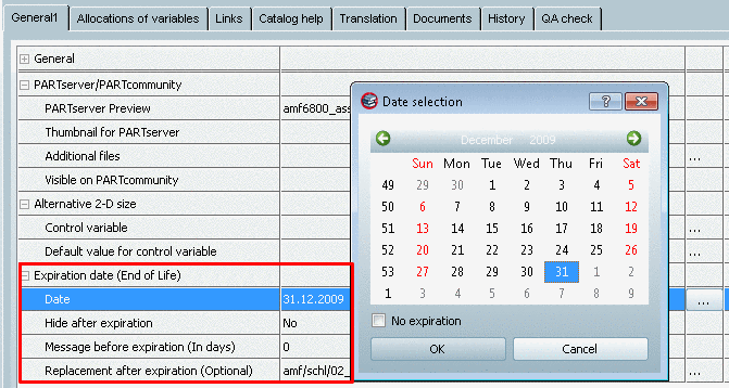 PARTproject: Expiration date