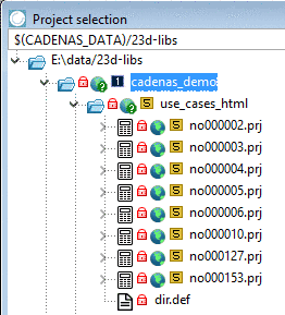 Sample projects in the CADENAS Demo catalog