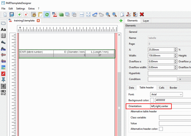Here in this example, "left", "right" and "center" had been entered.