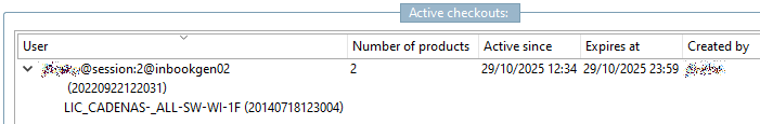 Computer list in the "Active loans [Active checkouts] " dialog area