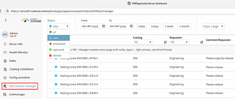 Part number manager