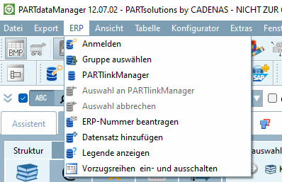 ERP menu