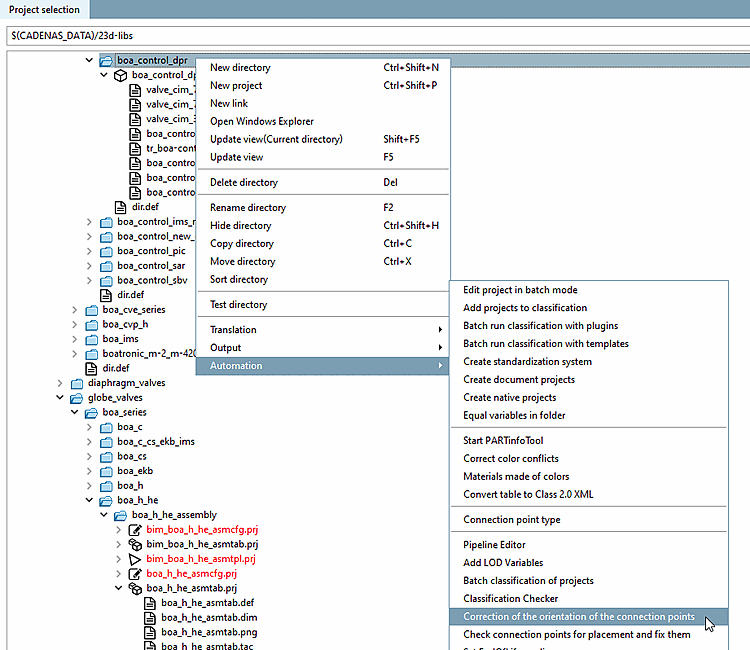 "Correction of the direction of the BIM connection points [Correction of the direction of the BIM connection points] " dialog box