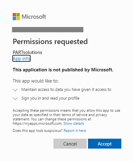 Microsoft Azure -> Authorizations required
