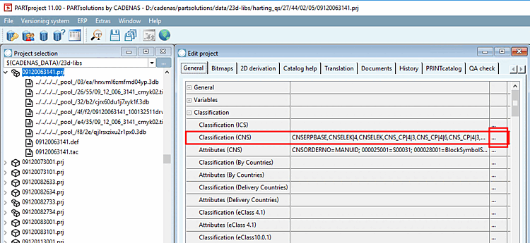 Open dialog for class selection