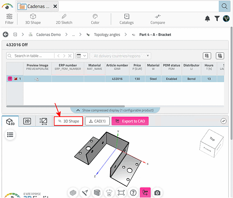 Load search part from parts view