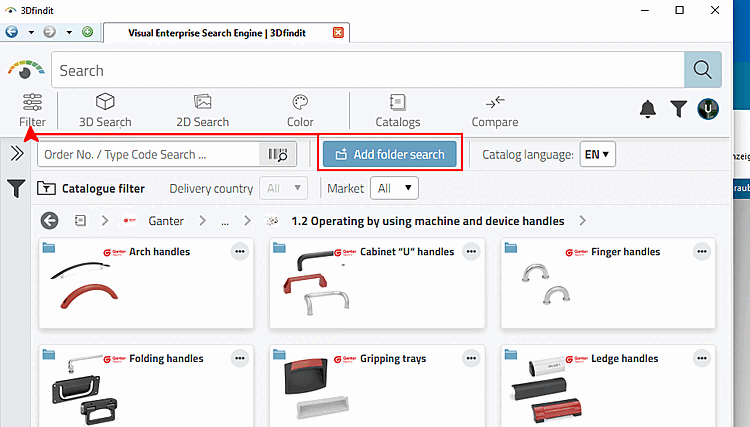 Add directory search" [Add folder search] button