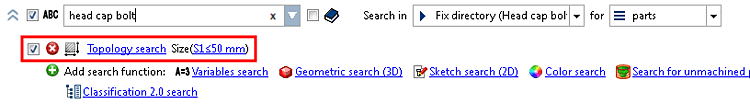 Topology search used and search methods expanded