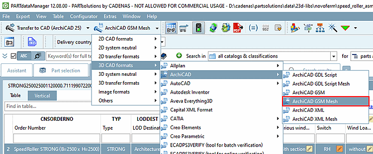 Export in Mesh format
