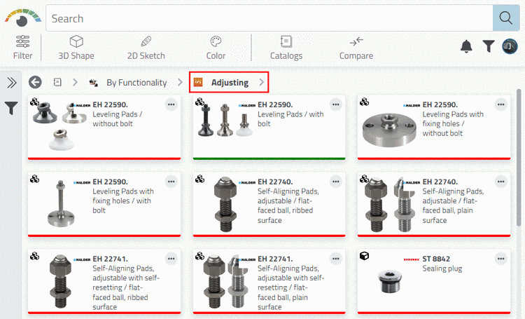 Result after filtering with "Adjusting"