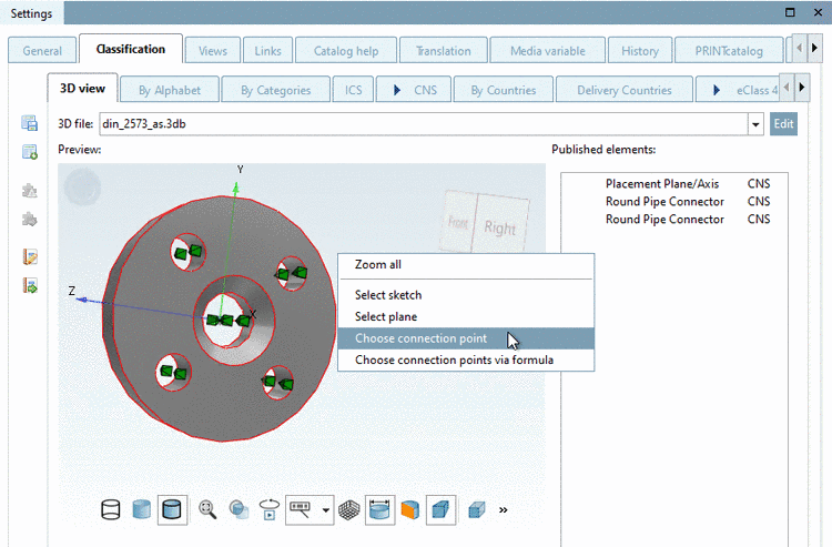 Choose connection point