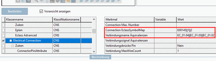 Respective entries after selecting the 3db file below the preview