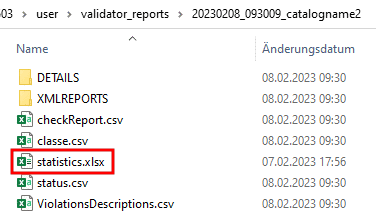 "statistics.xlsx" in report directory
