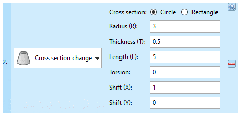 "Cross section change" element