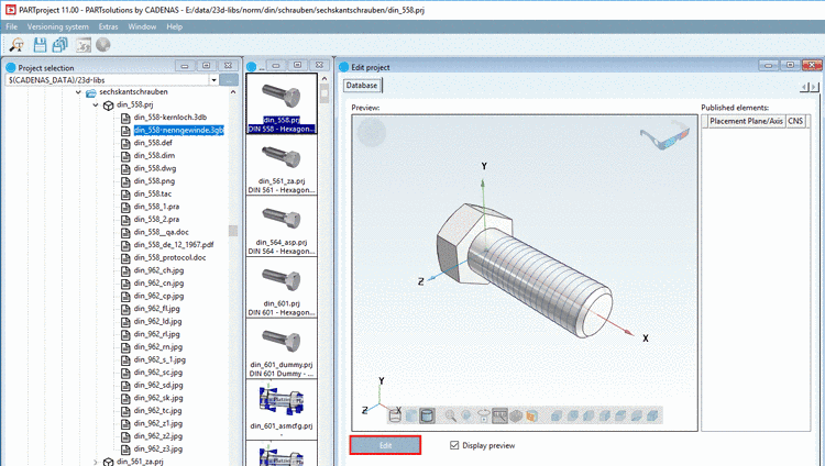 PARTproject: Geometry preview
