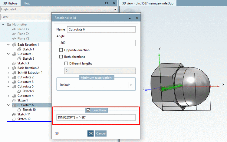 Condition in dialog box "Rotational solid"