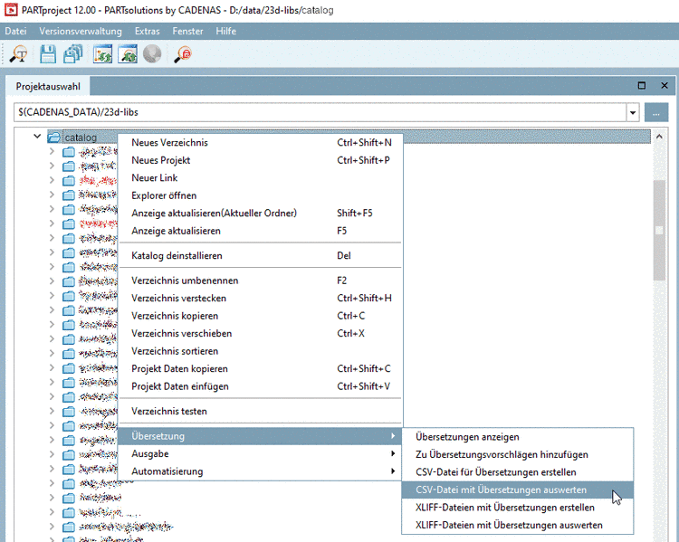 Import CSV for translation