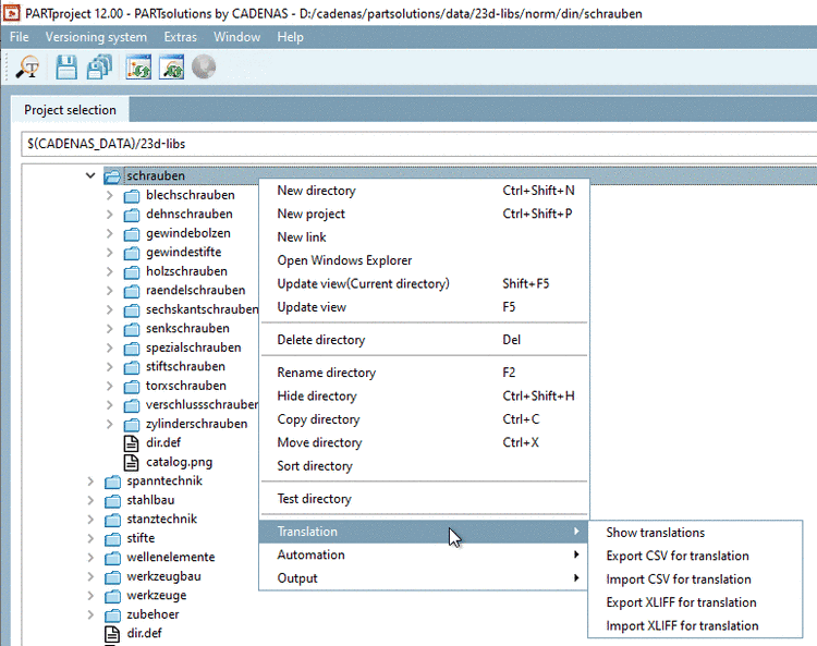Export XLIFF for translation