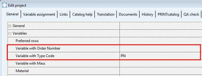 Variable with order number and Variable with Type Code