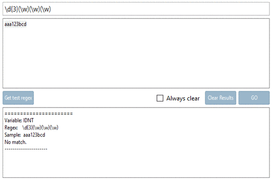 Module "Regex tester"