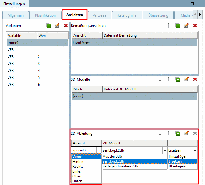 Dialog area 2D derivation