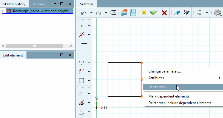 This action deletes the whole rectangle.