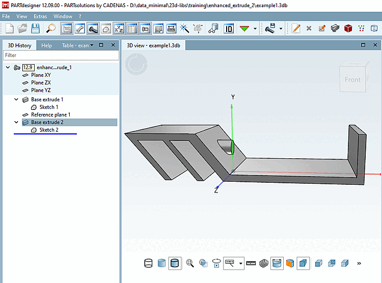 Extruded to the first fully hit surface