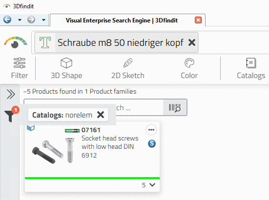 Example: Catalog filter "norelem"