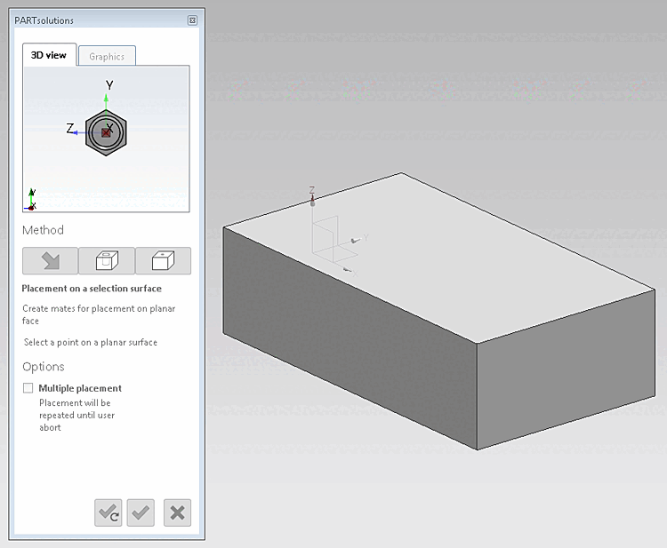 Example: Determine insertion point on surface