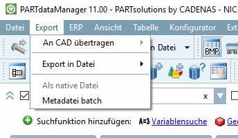 "Export [Export] " menu