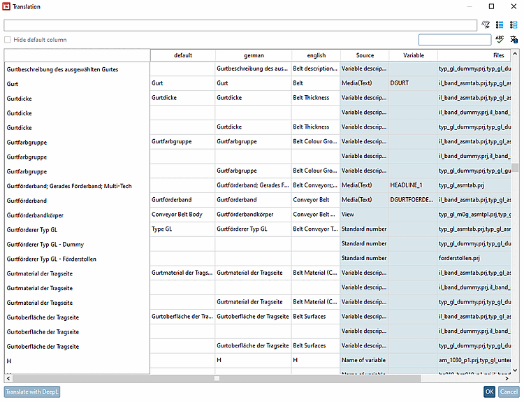 Translation" dialog page