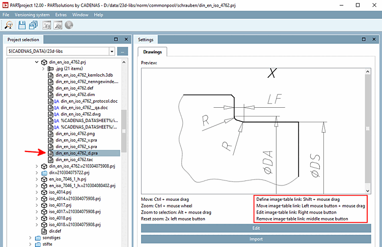 Feature "Image-table connection" activated