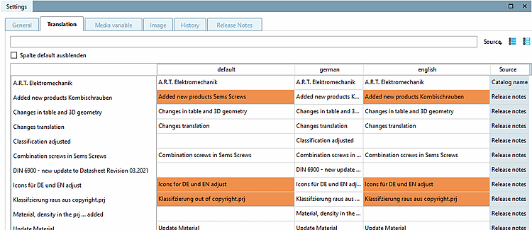 Selected rows with different values after the dialog for copying was cancelled.