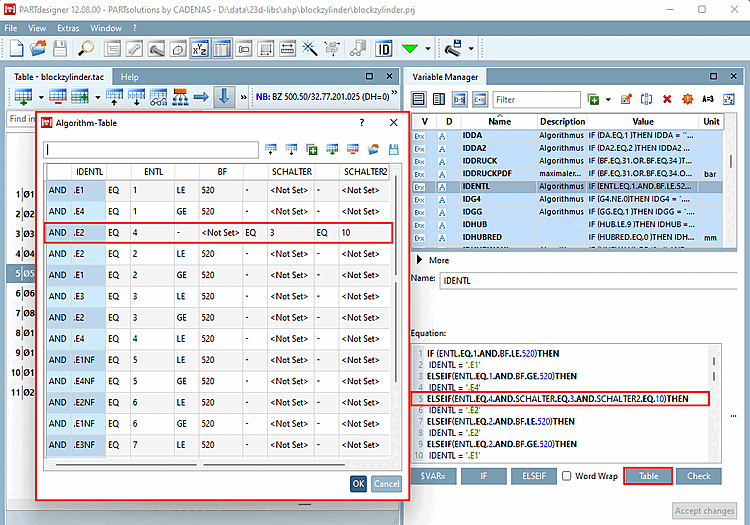 Edit feature algorithm