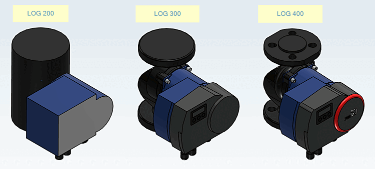 Pumps with different LOG (see )