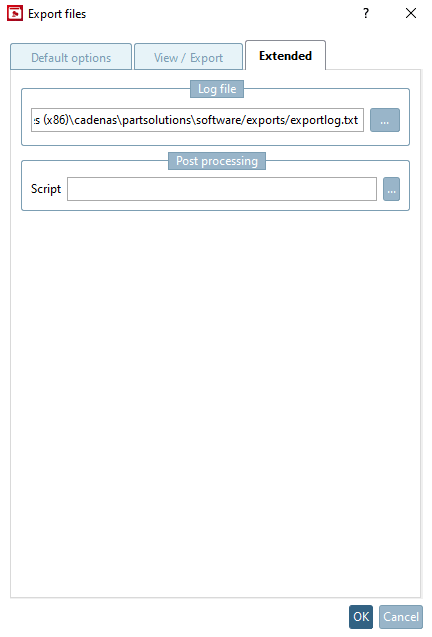 Export mode: Export files -> "Advanced [Extended] " tab page