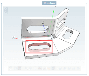 Selection of a slotted hole