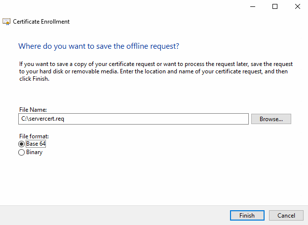 Where do you want to save the offline request?