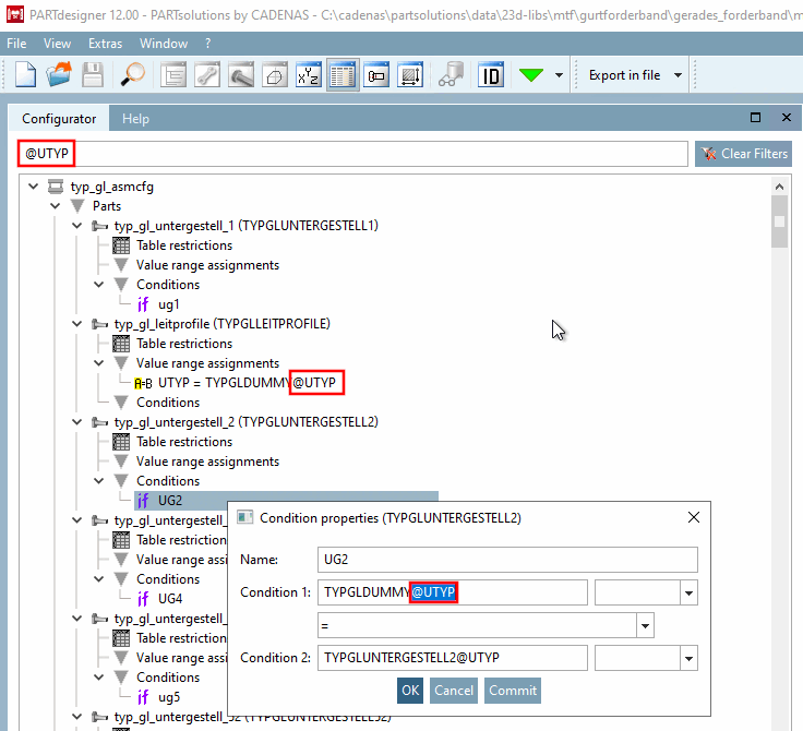 Search for occurrences of the variable "UTYP"