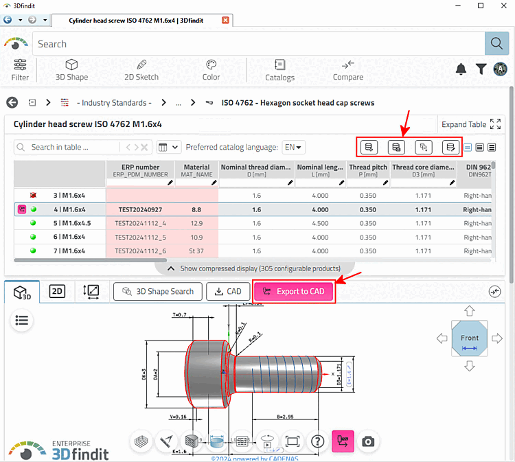 UI with admin setting from the example above