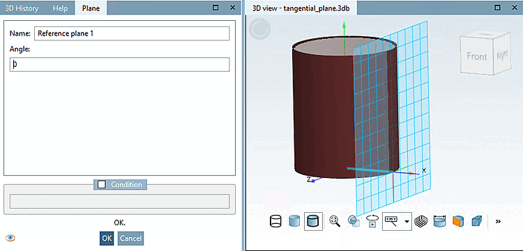 Cylinder with tangential plane
