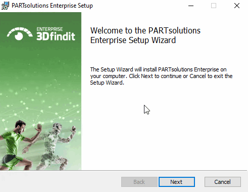 Welcome to the setup wizard of PARTsolutions Enterprise