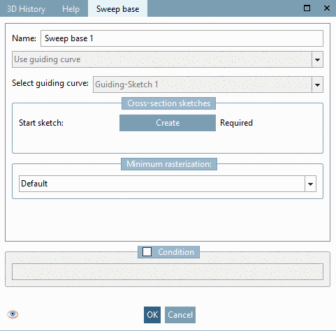 Tabbed page "Sweep base"