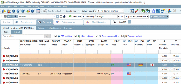 "Show ERP colors in header" deactivated