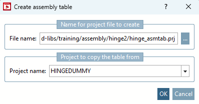 Create assembly table