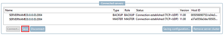 Connected servers